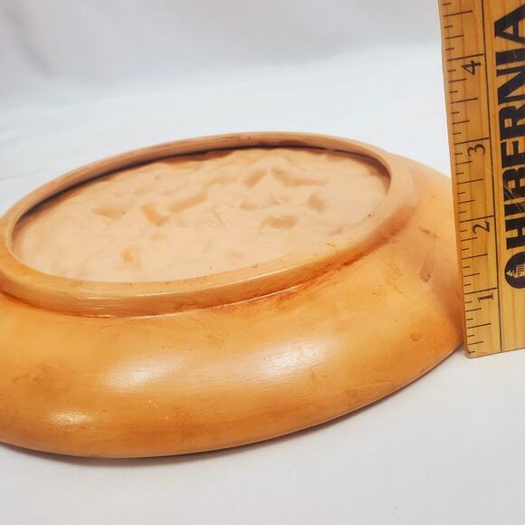 Vintage 1980 Flower Plate Floral Chalk Ware Wall Decor 80s Country Regency Style - Picture 9 of 10